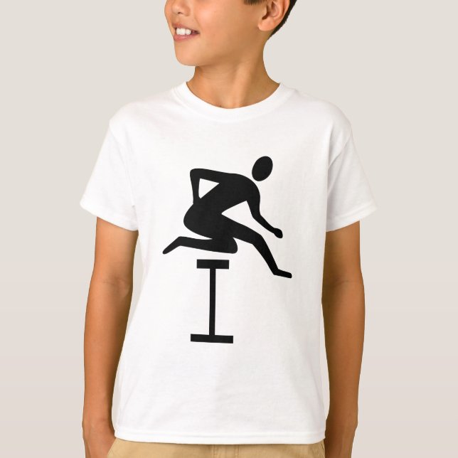 Hurdling - Black T-Shirt (Front)