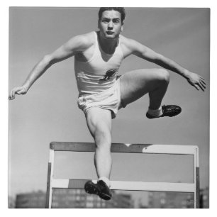 Hurdling Ceramic Tile