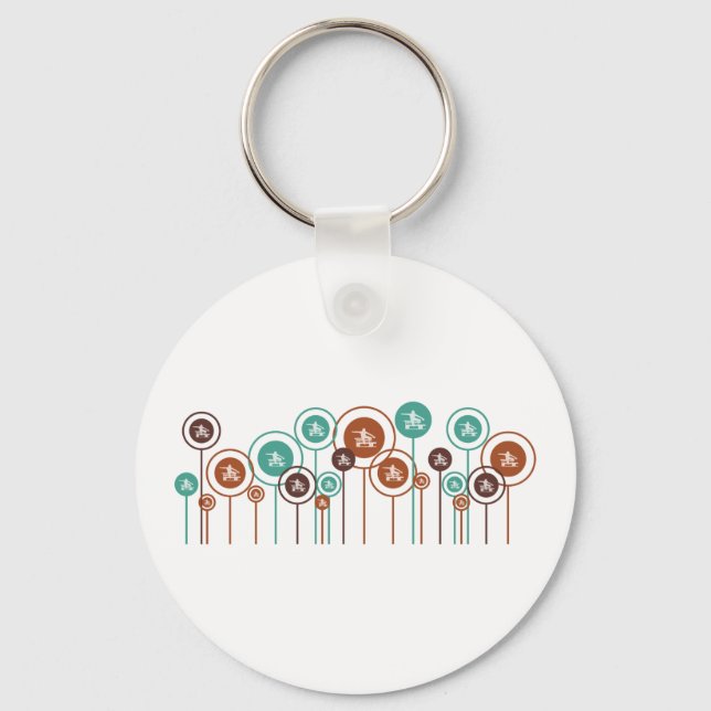 Hurdling Daisies Key Ring (Front)