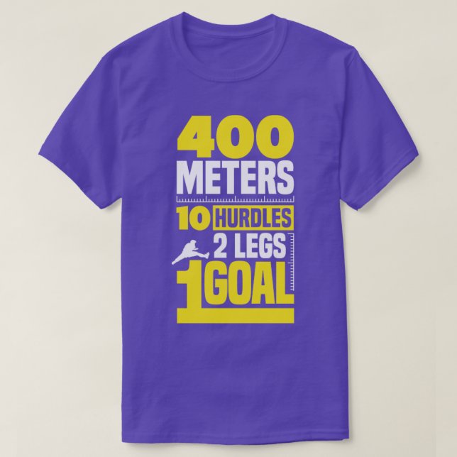 Hurdling Hurdle Runner Track and Field 400 Metres  T-Shirt (Design Front)