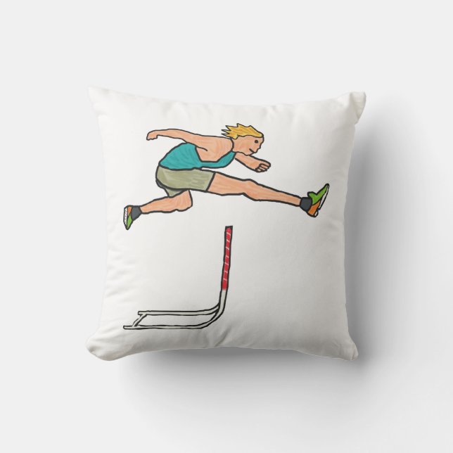 Hurdling Hurdles Cushion (Front)