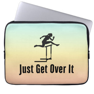 Hurdling Just Get Over It Female Hurdler Girl Mum Laptop Sleeve