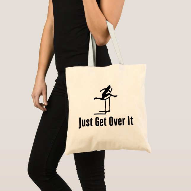 Hurdling Just Get Over It Female Hurdler Girl Mum Tote Bag (Front (Product))