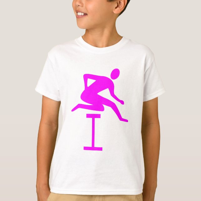 Hurdling - Magenta T-Shirt (Front)