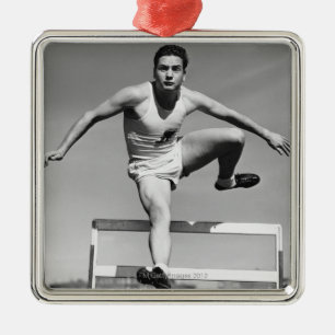 Hurdling Metal Ornament