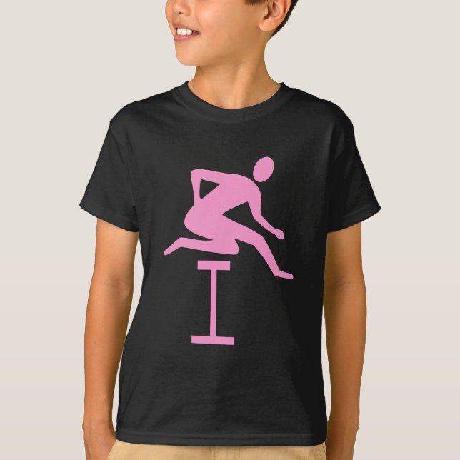 Hurdling - Pink T-Shirt (Front)