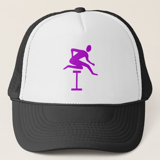 Hurdling - Purple Trucker Hat (Front)
