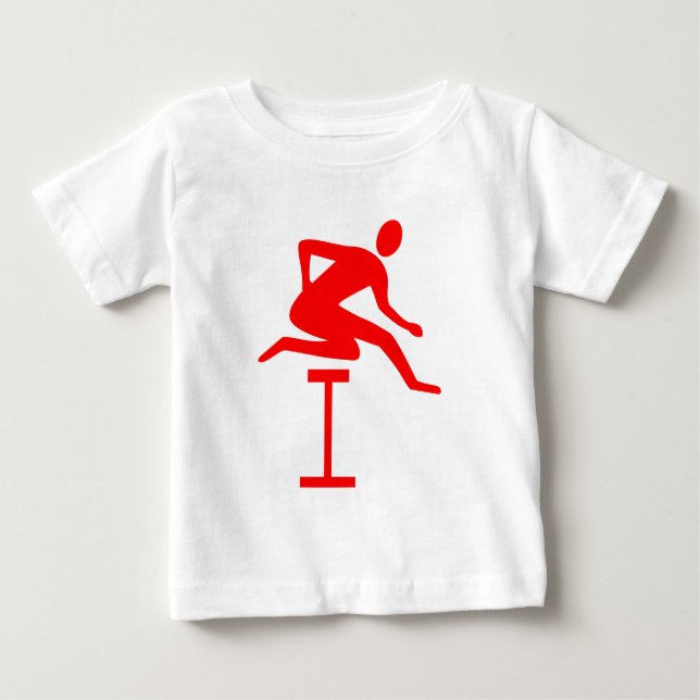 Hurdling - Red Baby T-Shirt (Front)