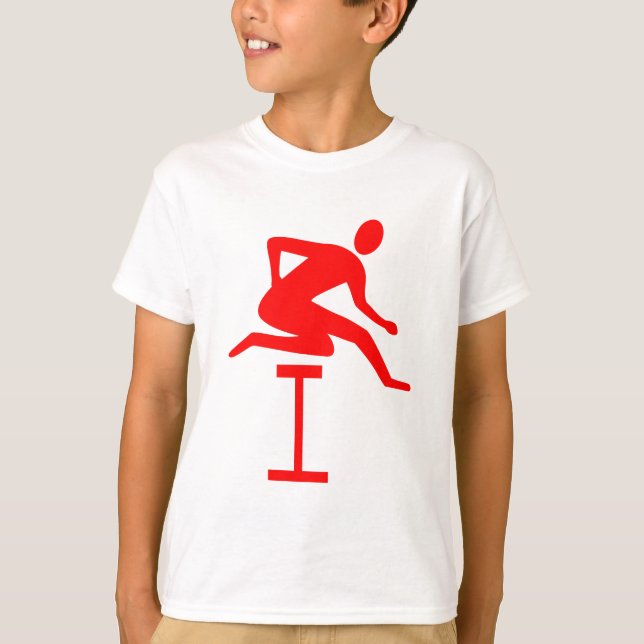 Hurdling - Red T-Shirt (Front)