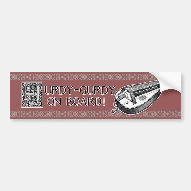 Hurdy-Gurdy bumper sticker with border (Front)