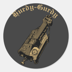 Hurdy-Gurdy Classic Round Sticker