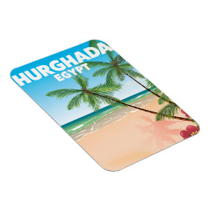 Hurghada Egypt travel poster Magnet