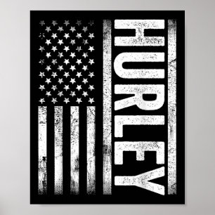 Hurley Ky Vintage Us American Flag Retro For Men W Poster