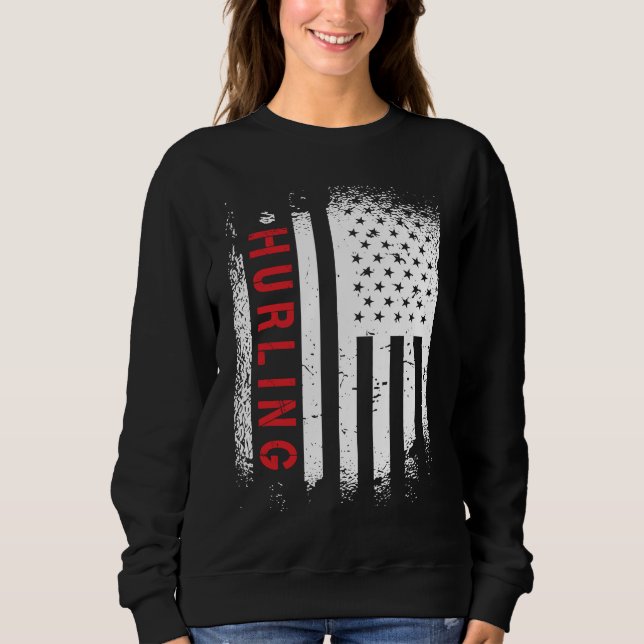 Hurling American Flag Sweatshirt (Front)