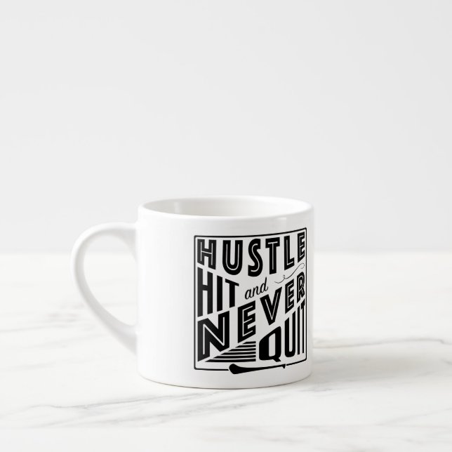 Hurling Hustle Hit & Never Quit, GAA Gaelic Games Espresso Cup (Left)