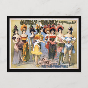 Hurly-Burly Extravaganza and Refined Vaudeville Postcard