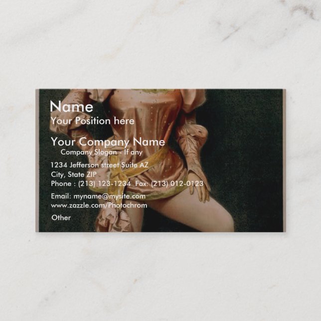 Hurly Burly, 'Sylvia Thorne' Retro Theatre Business Card (Front)