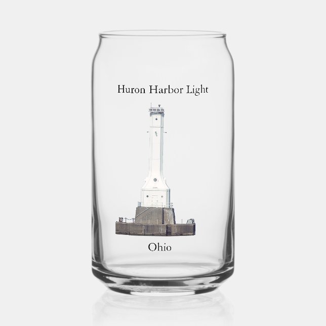 Huron Harbour Light can glass (Front)