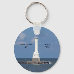 Huron Harbour Light key chain