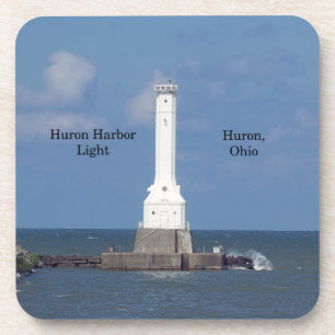 Huron Harbour Light set of 6 hard plastic coasters