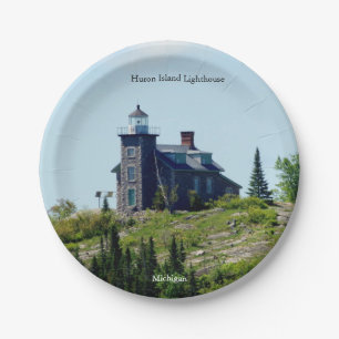 Huron Island Lighthouse paper plate
