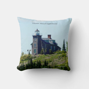 Huron Island Lighthouse square pillow