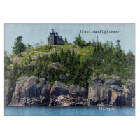 Huron Island Lighthouse wide angle cutting board