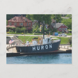 Huron Lightship Port Huron, MI St. Clair River Postcard