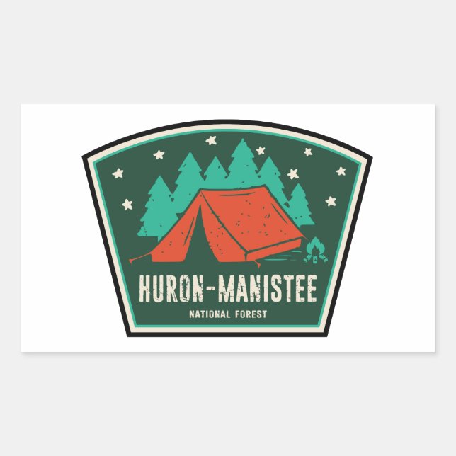 Huron-Manistee National Forest Camping Rectangular Sticker (Front)