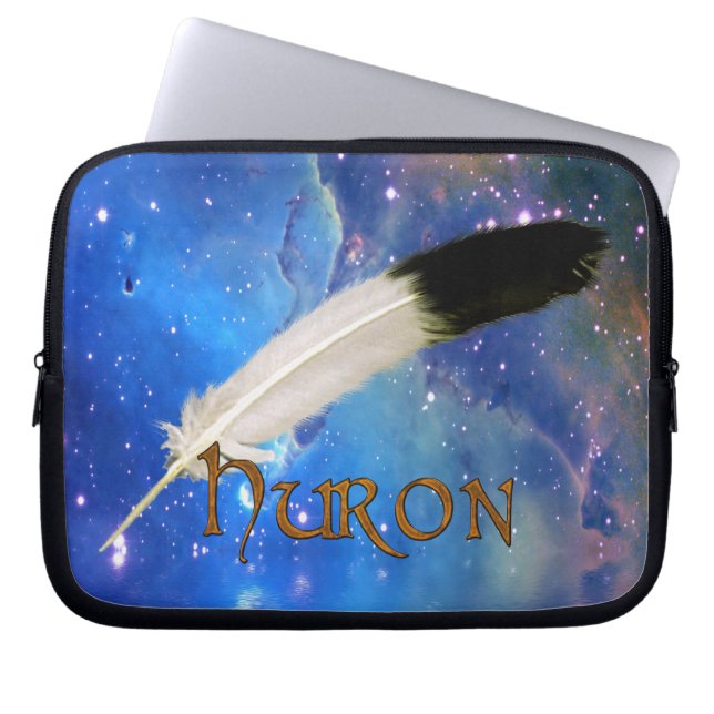 HURON Nation & Feather Space Laptop Sleeve (Front)