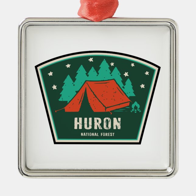 Huron National Forest Camping Metal Ornament (Front)