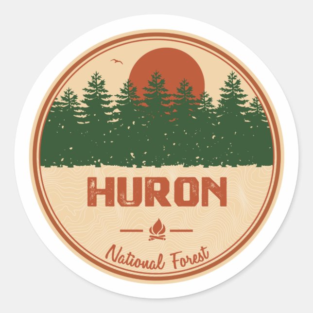 Huron National Forest Classic Round Sticker (Front)
