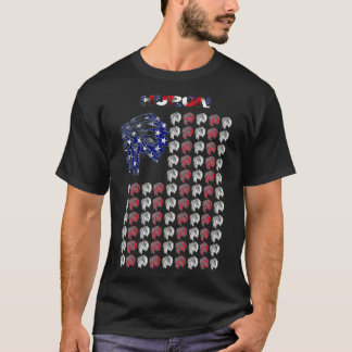 Huron Native American Indian Chief USA Flag 4th Ju T-Shirt
