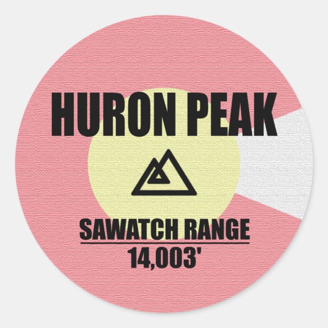Huron Peak Classic Round Sticker (Front)