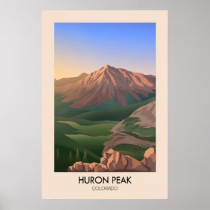 Huron Peak Colorado USA Travel Poster