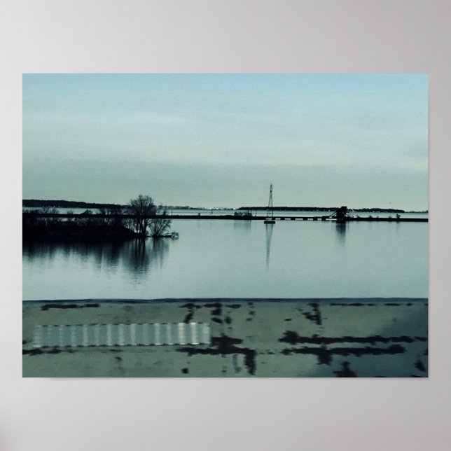 Huron River Blues Photography by Willowcatdesigns Poster (Front)