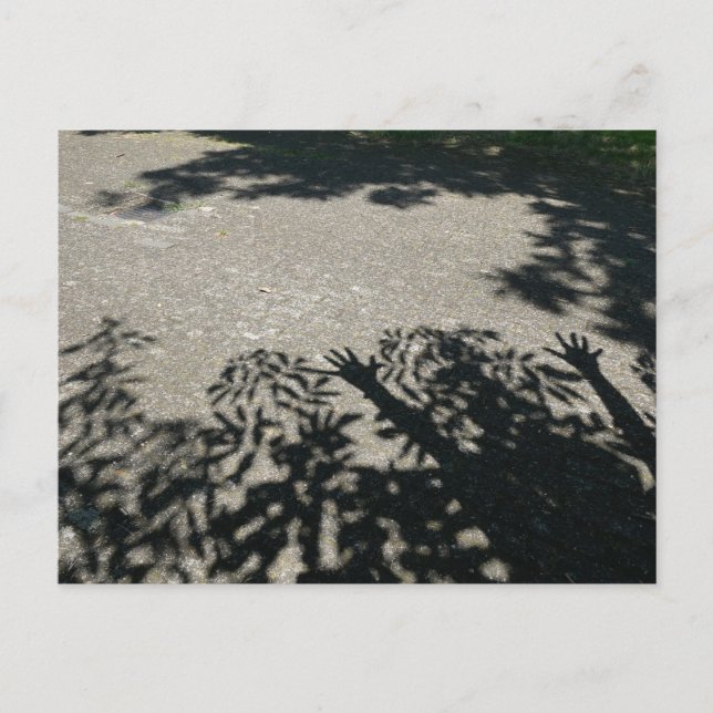 HURRAY Shadow Hands & Leaves DIY Postcard (Front)