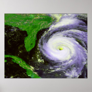 Hurrican Fran Off Florida - 1996 Satellite Image Poster
