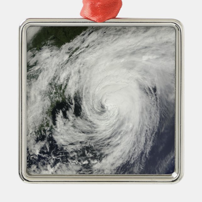 Hurricane Bill over Nova Scotia Metal Tree Decoration (Front)