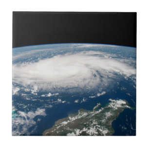 Hurricane Dorian Over The Atlantic Ocean. Ceramic Tile