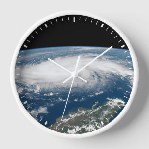 Hurricane Dorian Over The Atlantic Ocean. Clock