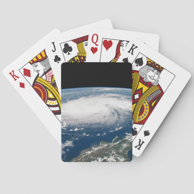 Hurricane Dorian Over The Atlantic Ocean. Playing Cards (Back)