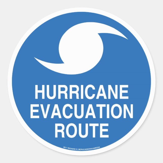 Hurricane Evacuation Classic Round Sticker (Front)
