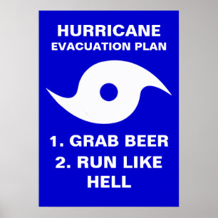 Hurricane Evacuation Plan 1. Grab Beer 2. Run Like Poster
