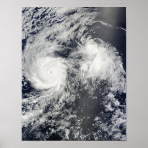 Hurricane Felicia and Storm Enrique east of Haw Poster