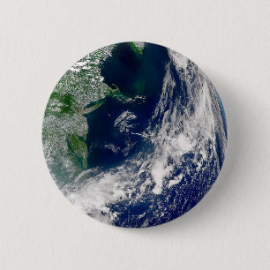 Hurricane Frances On A Partial Earth. 6 Cm Round Badge