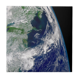 Hurricane Frances On A Partial Earth. Ceramic Tile
