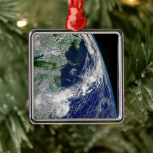 Hurricane Frances On A Partial Earth. Metal Ornament