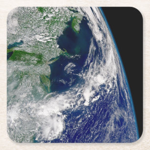 Hurricane Frances On A Partial Earth. Square Paper Coaster