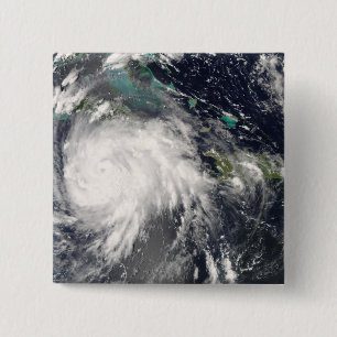 Hurricane Gustav over Jamaica 2 15 Cm Square Badge